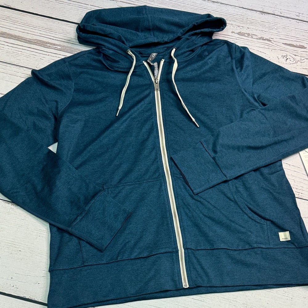 Vuori Teal Blue Full-Zip Hoodie